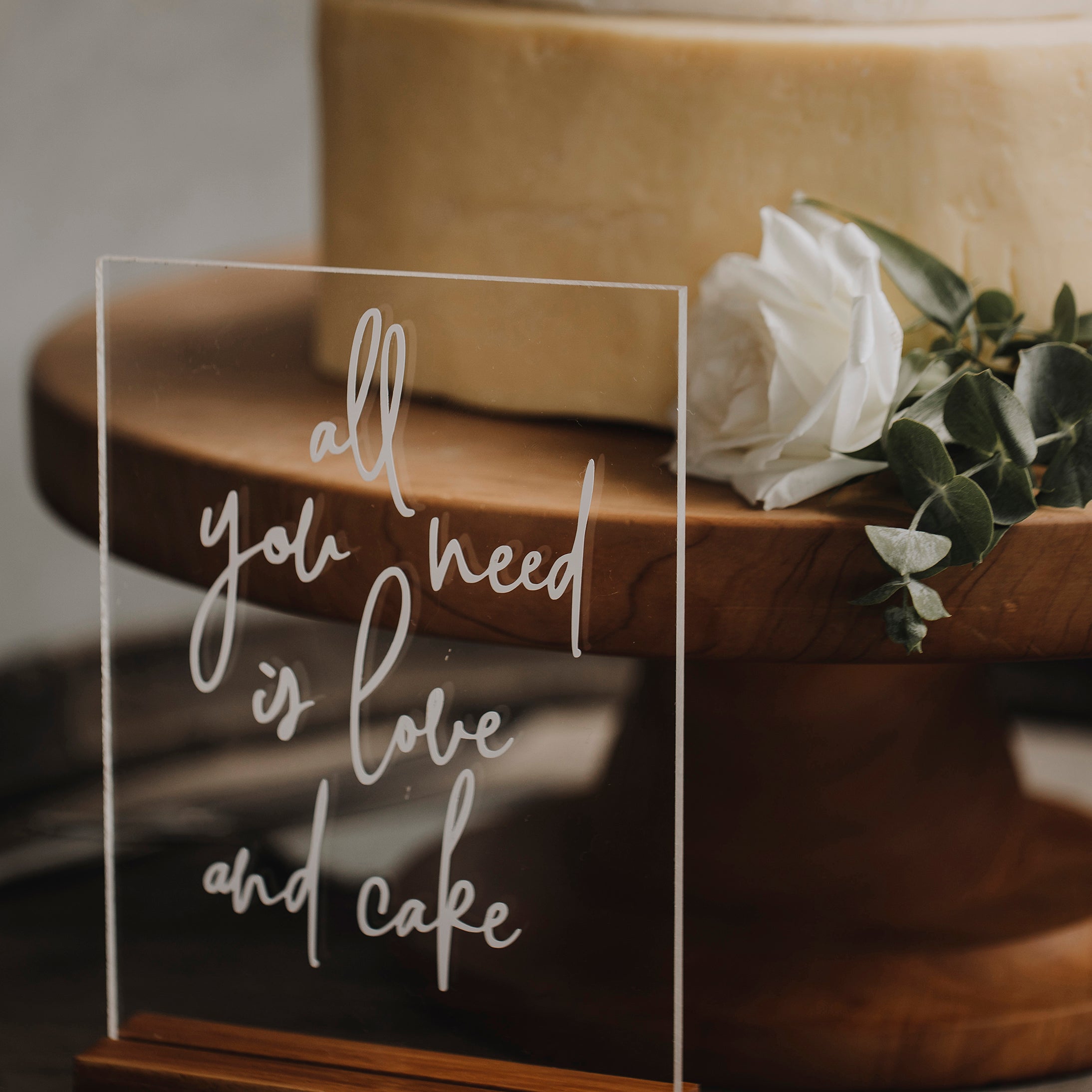 Custom Cakes Sign ACRYLIC CAKE SIGN WITH STAND – Papier Hq